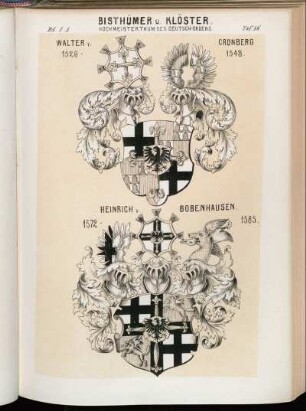 Taf. 56. Hochmeisterthum d. Deutsch-Ordens. - Waler v. Cronberg 1526 - 1543. - Heinrich v. Bobenhausen. 1572 - 1585.