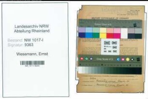Entnazifizierung Ernst Wesemann , geb. 28.03.1898 (Staedtischer Baurat)