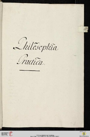 Einleitung zum siebten Titulus (der Classis II Philosophica): Philosophia Practica