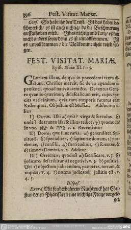 Fest. Visitat. Mariae. Epist. Esaiae XI. 1-5