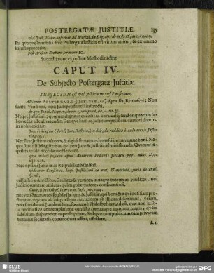 Caput IV. De Subiecto Postergatae Iustitiae