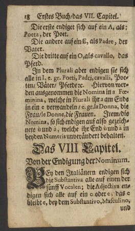 Das VIII Capitel. Von der Endigung der Nominum.