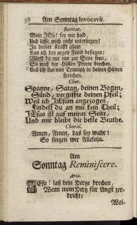 Am Sonntag Reminiscere [bis] Am dritten Heil. Pfingst-Fest