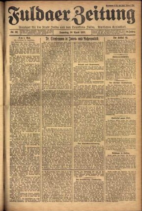 Ausgabe vom Samstag, den 30. April 1927.