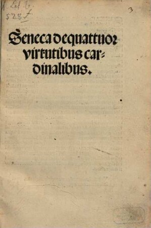 Seneca de quattuor virtutibus cardinalibus