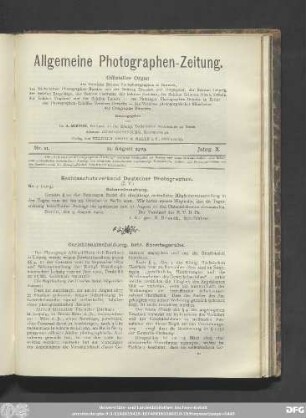Nr. 21. 21. August 1903. Jahrg. X.