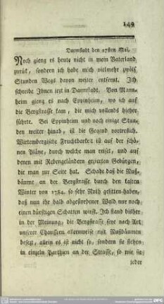 Darmstadt den 27sten Mai