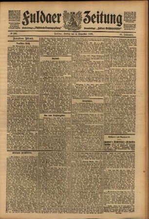 Zweite Ausgabe vom Freitag, den 04. Dezember 1908.