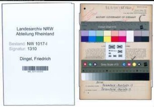 Entnazifizierung Friedrich Dingel , geb. 17.10.1904 ()