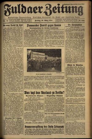 Erste Ausgabe vom Freitag, den 29. März 1935.