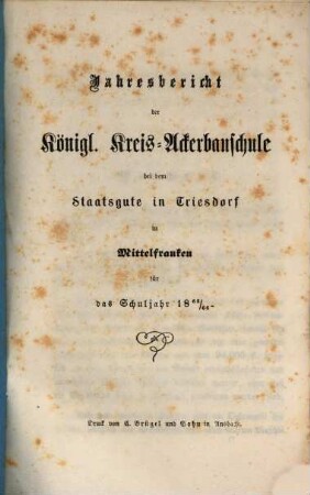 Jahresbericht. 1865/66