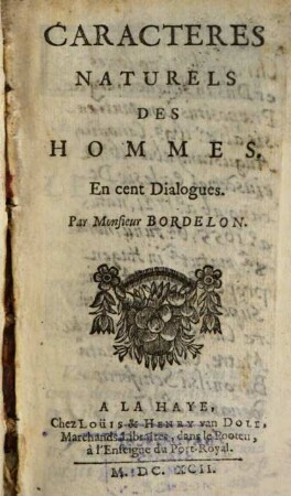 Caracteres Naturels Des Hommes En cent Dialogues