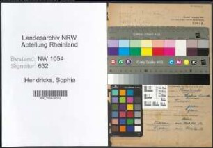 Entnazifizierung Sophia Hendricks , geb. 26.08.1888 ()