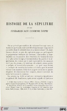 Histoire de la sépulcure et des funérailles dans l'ancienne Égypte