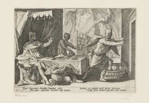 Lykaon verwandelt sich in einen Wolf, Blatt 9 der Folge "Ovids Metamorphosen Buch I"