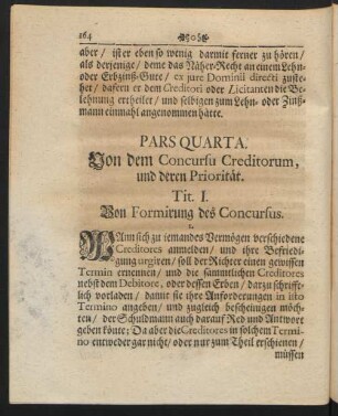 Tit. I. Von Formirung des Concursus.