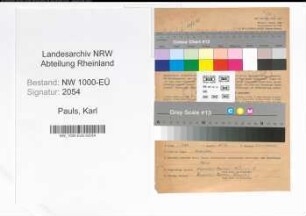 Entnazifizierung Karl Pauls, geb. 22.08.1903 (Vertreter)