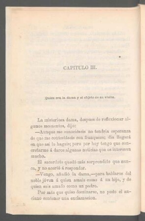 Capítulo III. - Quién era la dama y el objeto de su visita.