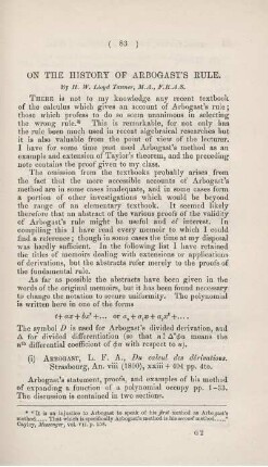 On the history of Arbogast`s rule.