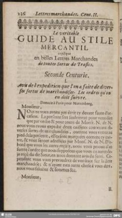 Seconde Centurie