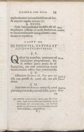 Capvt III. De Essentia, Natvra Et Accidentalibvs Fevdi.