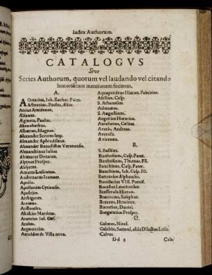 Catalogus Sive Series Authorum [...]