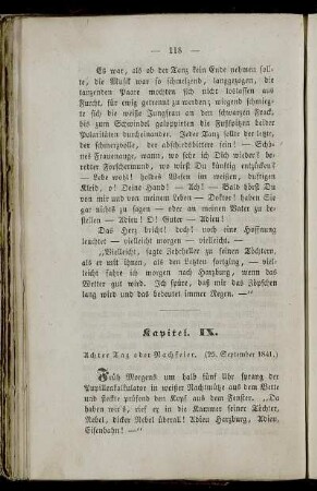 Kapitel IX. Achter Tag oder Nachfeier. (25. September 1841.)