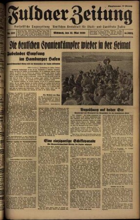 Ausgabe vom Mittwoch, den 31. Mai 1939.