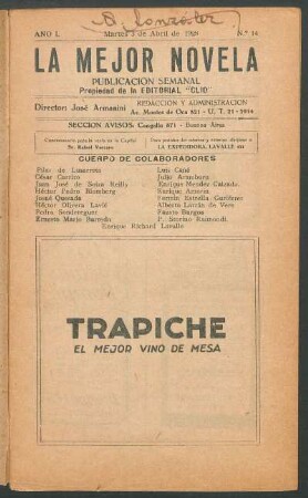 1928001400: El forastero : (inédita)
