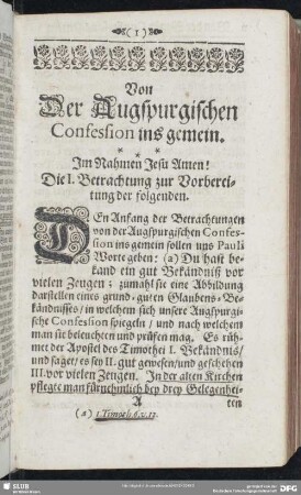 Von Der Augspurgischen Confession ins gemein