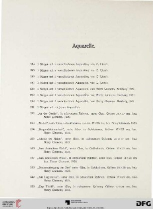 Aquarelle (Nr. 284-308)