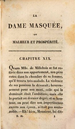 La dame masquée, ou malheur et prospérité, 2