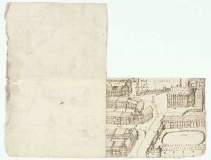 Melsungen, Riedeselsche Vogtei und Renthof (recto, unten rechts), Landgrafenschloss (verso, oben rechts), Fuldabrücke und Brückenvorstadt (verso, unten rechts)