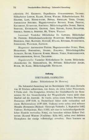Anhang Inkunabel-Sammlung