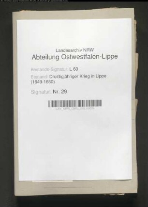 Militärsachen der erbherrlichen Linie Lippe-Brake