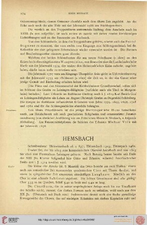 Hemsbach, Hirschlanden, Hohenstadt, Kleineicholzheim, Korb