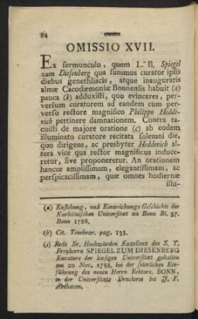 Omissio XVII.