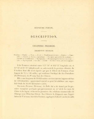 Chapitre premier. Description physique