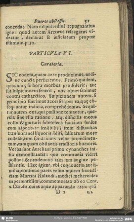 Particula VI. Curatoria
