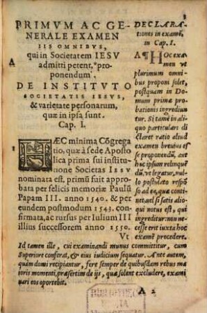 Constitvtiones Et Declarationes Examinis Generalis Societatis Iesv