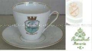 Andenkentasse mit Untertasse