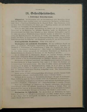 IX. Gesundheitswesen.