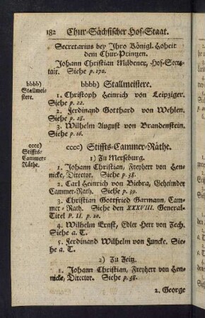 182-186, bbbb. Stallmeistere - dddd. Stiffts-Regierungen