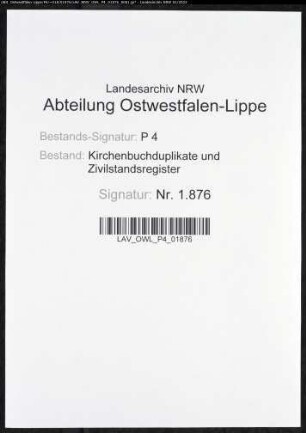 Kirchenbuchduplikat der katholischen Gemeinde Hellinghausen (GHT 1833). (Gemeinde: Hellinghausen, katholische Gemeinde)
