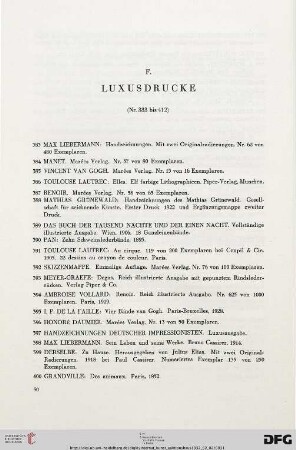 F. Luxusdrucke (Nr. 383-412)