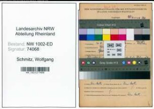 Entnazifizierung Wolfgang Schmitz, geb. 14.10.1907 (Lehrer)