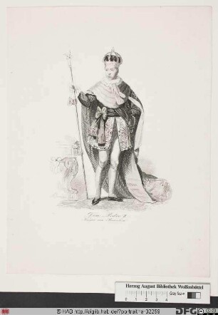 Bildnis Pedro II. (de Alcántara), Kaiser von Brasilien (reg. 1831-1889)