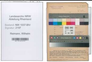 Entnazifizierung Wilhelm Reimann , geb. 13.12.1907 (Postrat)