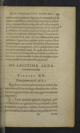 De legitima agnatorum tutela. Titulus XV.