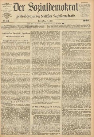 No 31. Donnerstag, 30. Juli 1885.